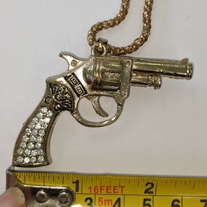 VTG GOLD TONE & RHINESTONE NECKLACE